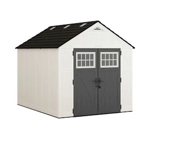 Suncast Tremont 8 ft. x 10 ft. Storage Shed with Floor – Ice Cube|BMS8125
