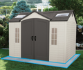 Lifetime Lockable Polyethylene Outdoor Storage Shed, 10′ x 8′, Tan & Brown (60005)